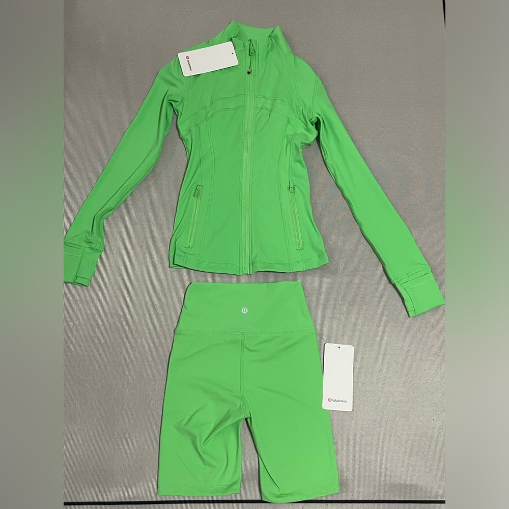 lululemon athletica Bright Green Full-Zip Bomber Jacket